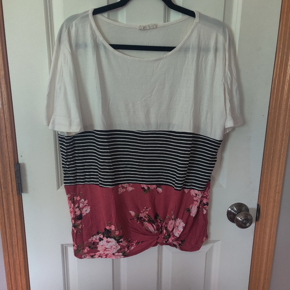 Floral Striped Women's Top